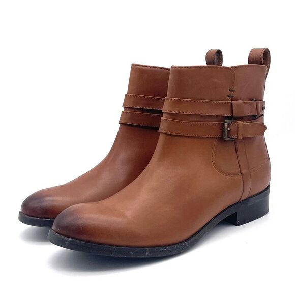 NWT Clarks Artisan Pita Austin Booties in Dark Tan Leather Women’s Size 8 NEW - Picture 5 of 15